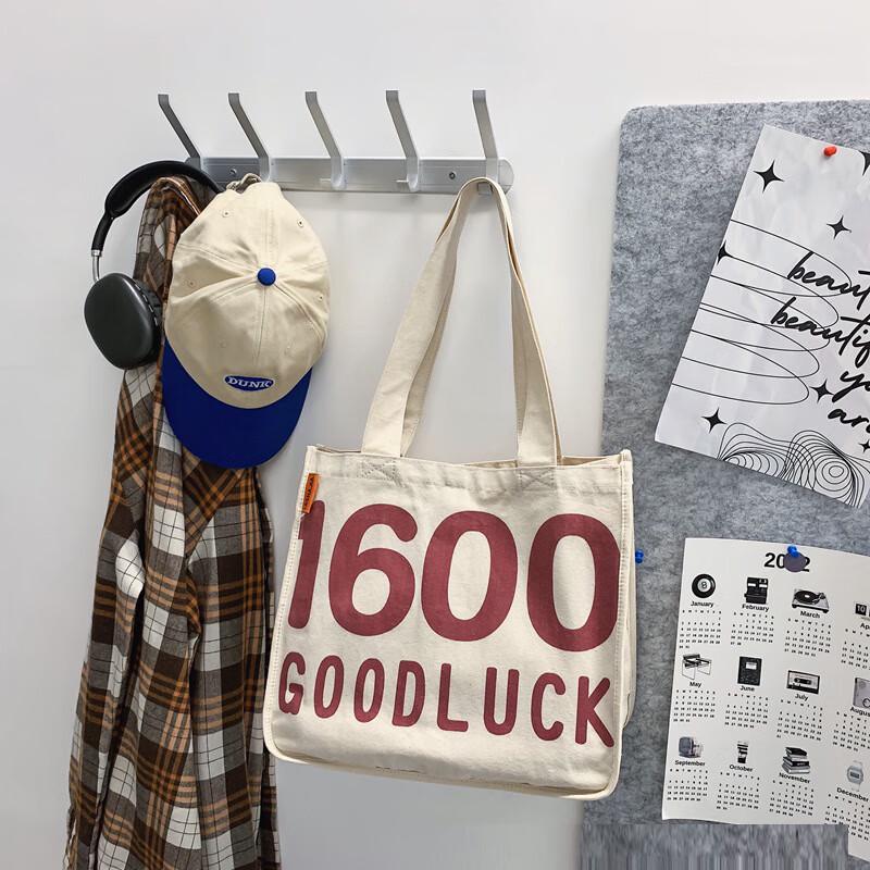 Zuoyou Fashion Canvas Color-Block Shoulder Tote Bag