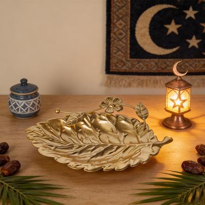 Eid al-Fitr Goldene Obstschale Kreative Ramadan Metall-Obstschale Dessert-Servierschale Wiederverwendbare Metall-Dekorplatte