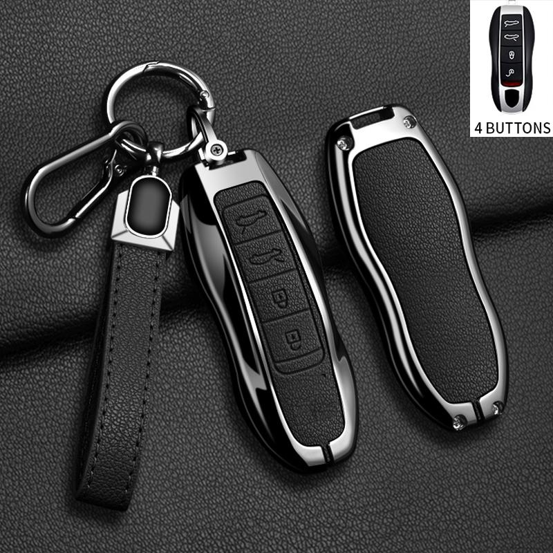 Metal Car Key Case Cover For Porsche Cayenne 958 911 Lepin 996 Macan Boxster Panamera 997 944 924 Panamera 718 971 9YA Keychain