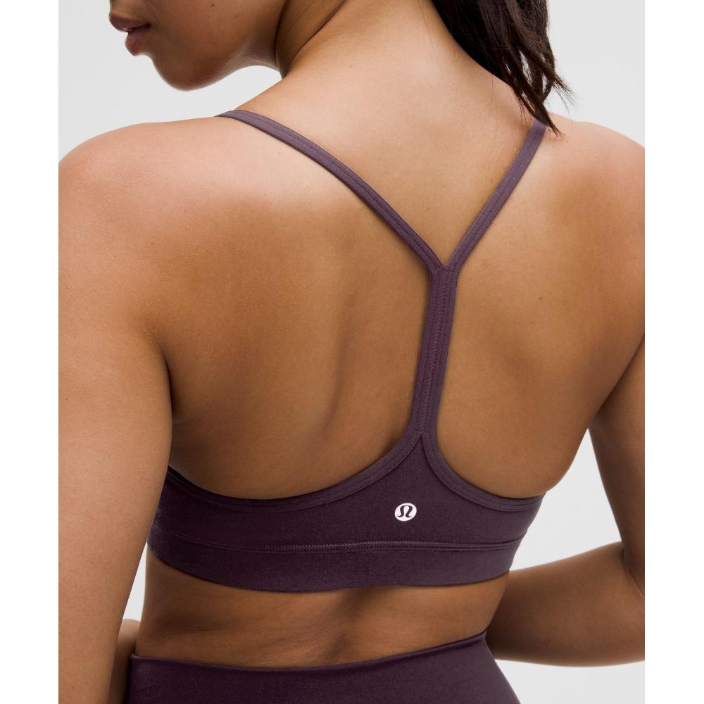 Lululemon Flow Y BrA Nulu  Light Support  A C Cups blACk Plum