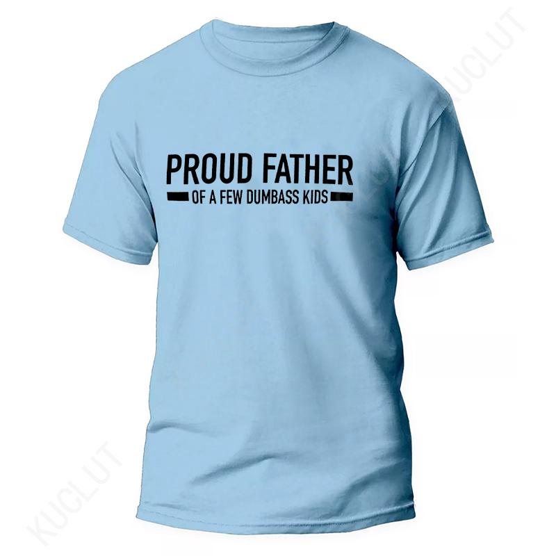 Roliga T-shirts för Män Stolt Pappa till Några Dumskallar Tryck T-shirt för Män Fäder Pappa Present Kortärmade Toppar Vardagskläder