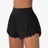 Charmleaks Women Swim Shorts Side Split Scalloped Swim Trunk 2 in 1 Board Shorts with Pockets Swim Bottom