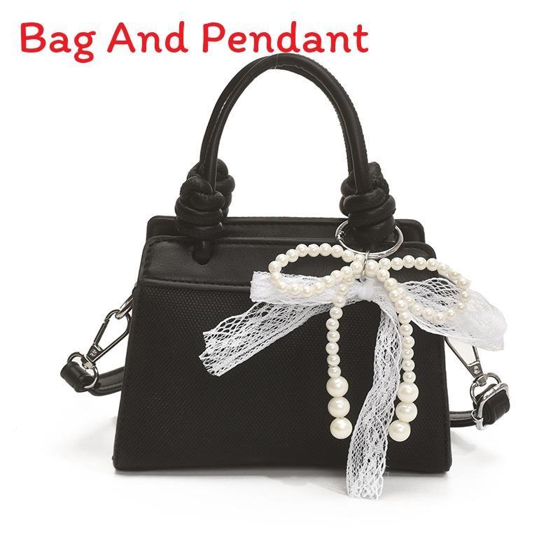 Design Minimally Spliced Children Casual Single Shoulder Square Bag With Pendant