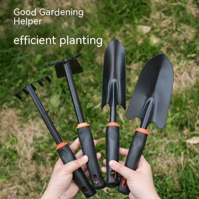 

Садовые инструменты, черная пластиковая ручка, двусторонняя мотыга, окрашенная распылением, мотыга двойного назначения, лопата с пятью зубьями, грабли, уличная мотыга, лопата для цветов