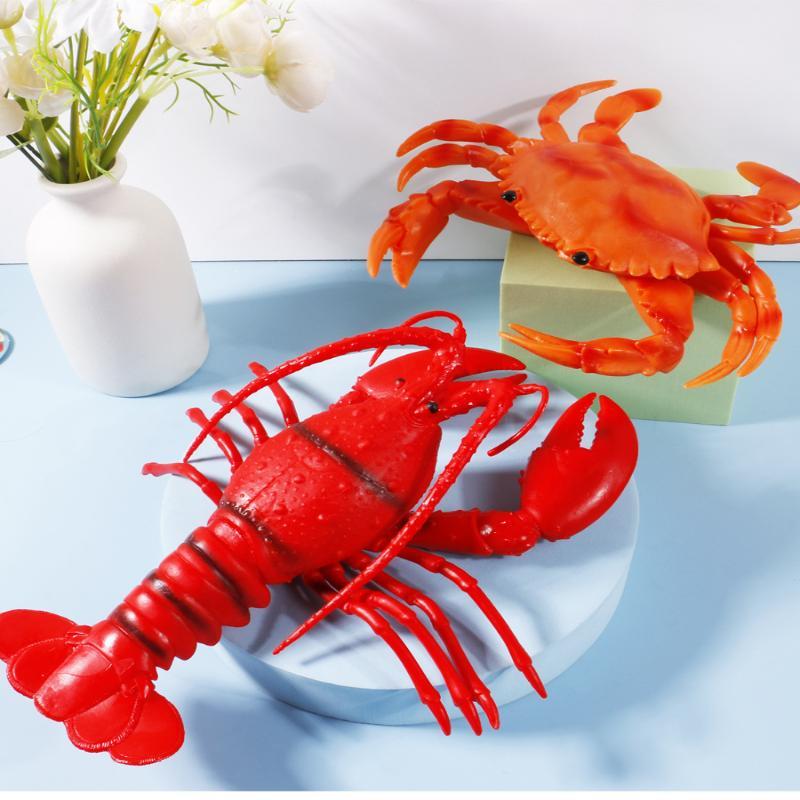 Non Toxic Soft Pvc Squeaky Crab Lobster Toy Realistic Sound For Kids Bath Time Pretend Play