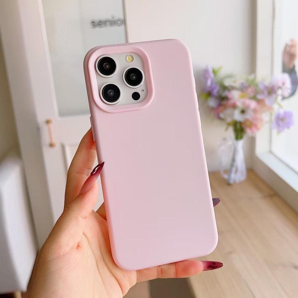 Coque Premium en Silicone Liquide pour iPhone 15/14 avec Finition Couleur Gelée Unie