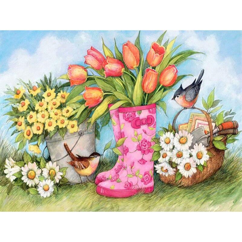 5D DIY Diamond Painting Landscape Full Round Drill Flower Scenery Daimond Embroidery Rhinestone Cross Stitch Home Decor
