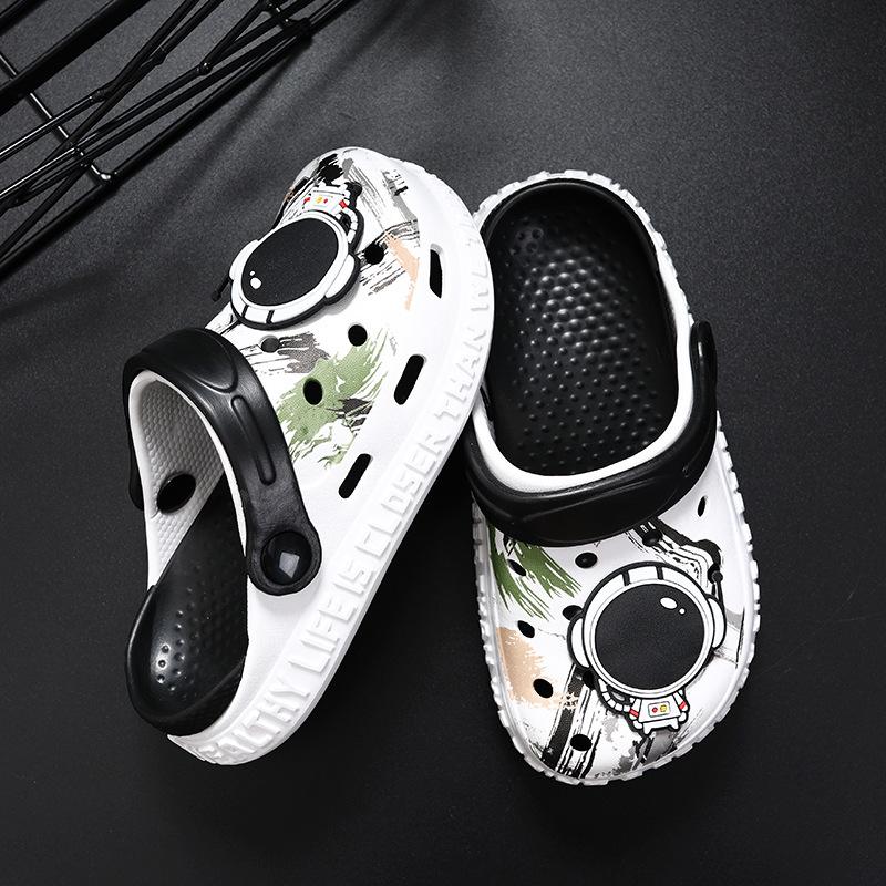 

Beach Girls Breathable Shoes Cute Cartoon Style Non Slip Eva Sandals For Summer White Black,29