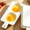 Office Breakfast Maker Microwave Egg Poacher 2‑Cavity Steamer Cooker with Lid & Handle Oil Free Boiler Mold Quick Kitchen Gadget for Home Dorm