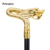 Golden Dragon Head Fashion Walking Stick Decorative Stick Cospaly Vintage Party Fashionable Walking Cane Crosier 92cm