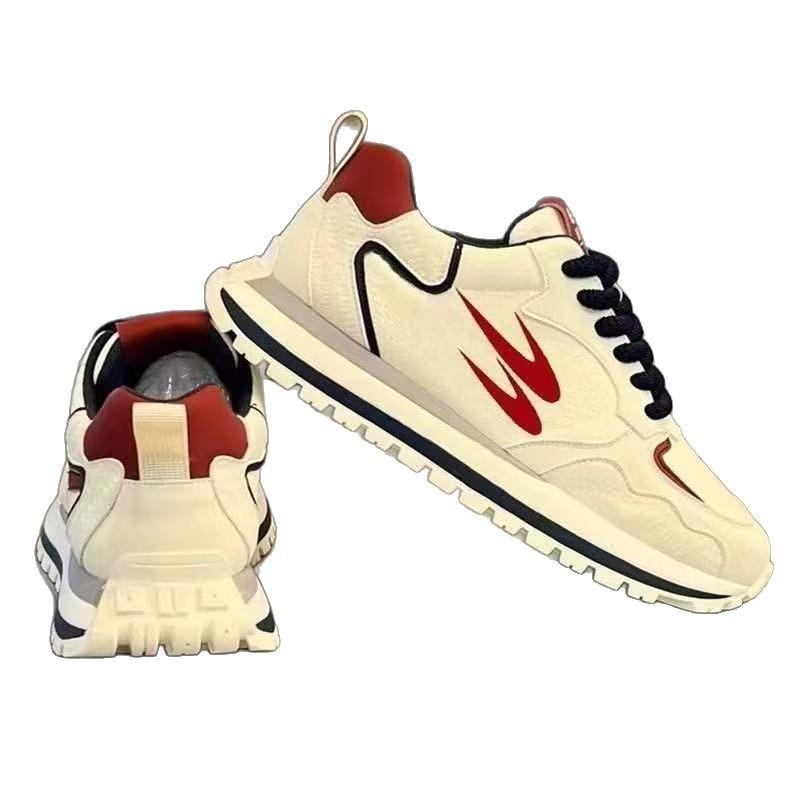 New men's shoes spring trend casual little white sports shoes men's student running non-slip thick-soled dad shoes
