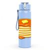 1PC Stack Pancake Butter Breakfast Print 750ml Color Plastic Sports Water Bottle Leakproof Flip Straw Lid Suitable for Sports Office Home Use