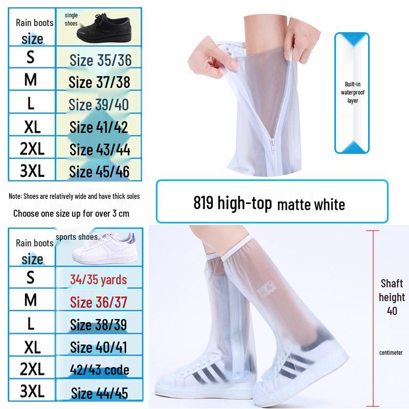 Men's & Women's Non-Slip Waterproof Overshoes - Thick, Wear-Resistant, High-Top Rain Boot Covers for Children & Adults