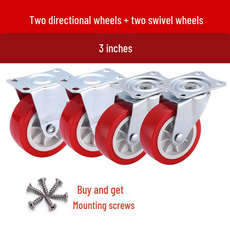 1-3 Inch Silent Swivel Caster Wheels with Brakes for Furniture and Trolleys