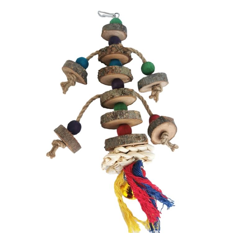Bird Chewing Toy Parrot Cage Toys Wooden Blocks for Small Medium Parrots Birds