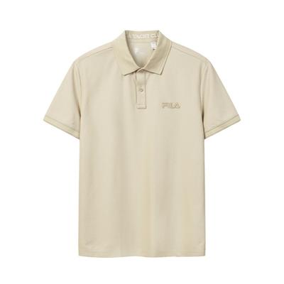 Heritage Minimalist Casual Solid Color Cooling Polo Shirt Men Tops Autumn-Brown F11M628101FLK