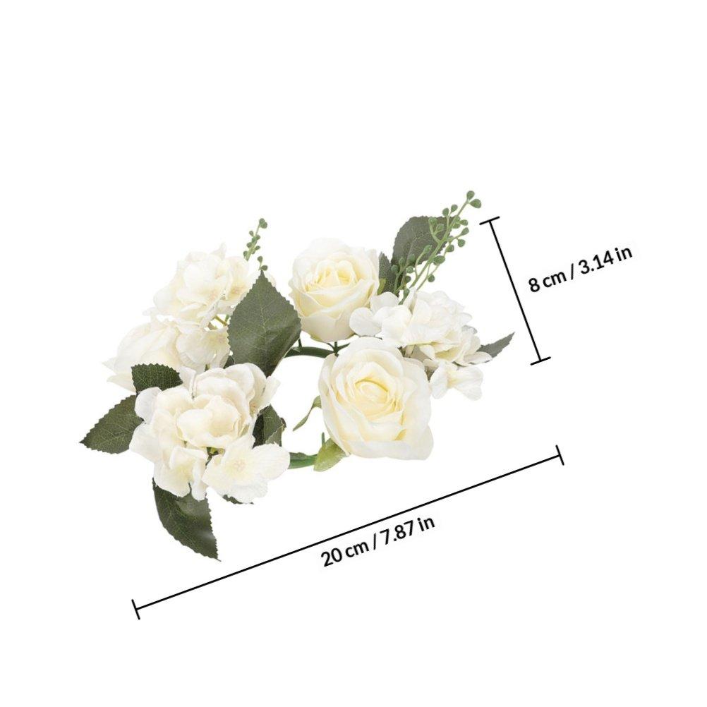 3Pcs Rings Artificial Rose Wreaths Lightweight Stylish Wreath for Wedding Party Table Decor Floral Ring