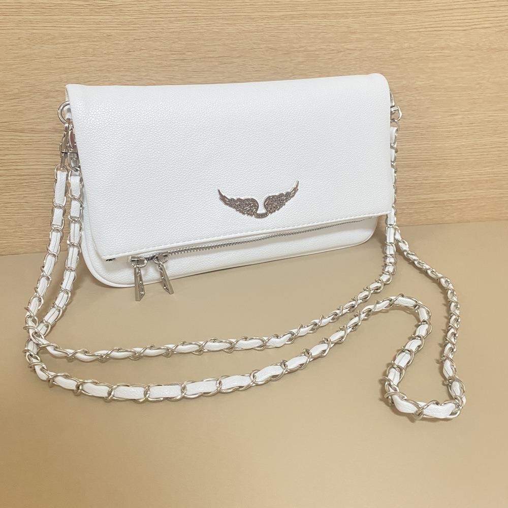 French Classic Women's ZV Bag Fashion Design Casual Crossbody Bag Diamond Wings Envelope Chain Shoulder Bag