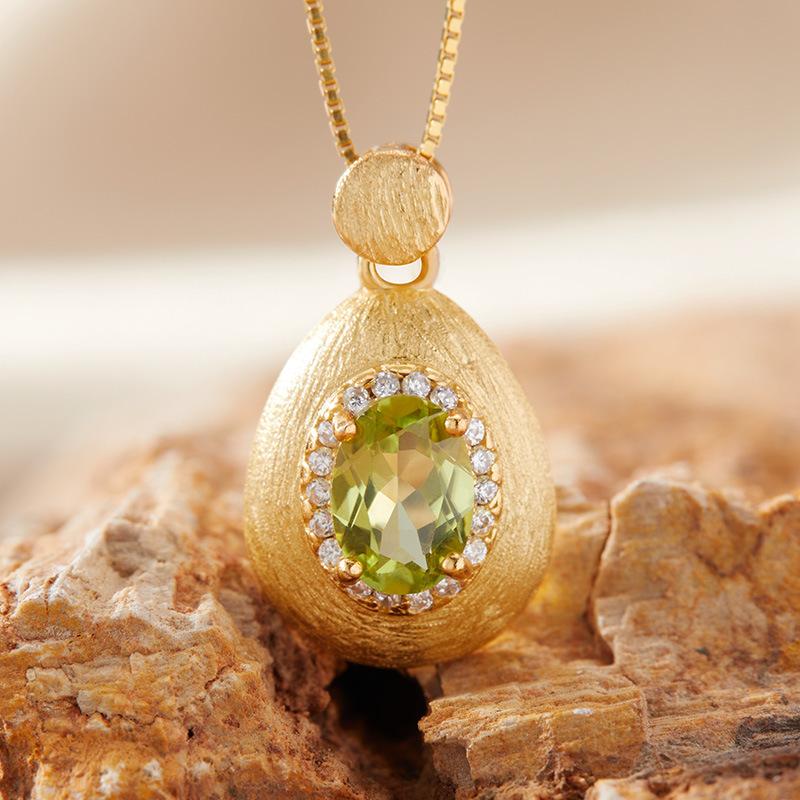 Natural Amethyst Pendant Necklace Women'S S925 Sterling Silver Brushed With Tanzanian Diopside Topa Garnet Colored Treasure