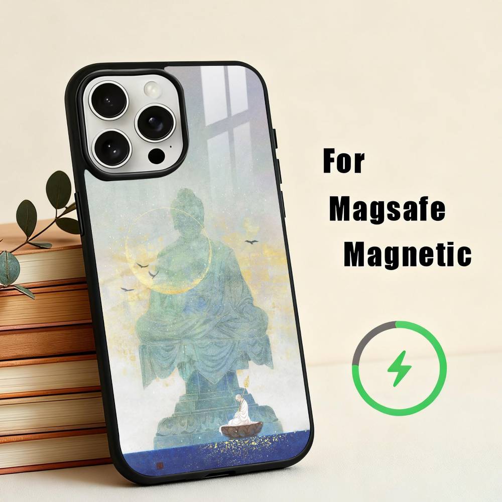 The B-Buddha Art  Phone Case For iPhone17,16,15,14,13,12,11 Plus,For Magnetic Wireless Charge Cover