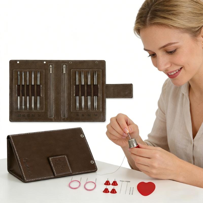 Amanti del Fai-da-te Set di Aghi Esagonali Staccabili a Goccia Tonda in Acciaio Inossidabile per Cucito e Lavoro a Maglia