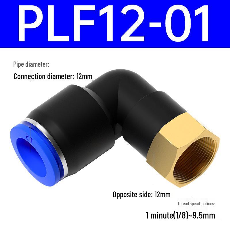 Pneumatischer L-förmiger 90° Luftschlauchverbinder Winkelstück Düse PLF6-01/8-02