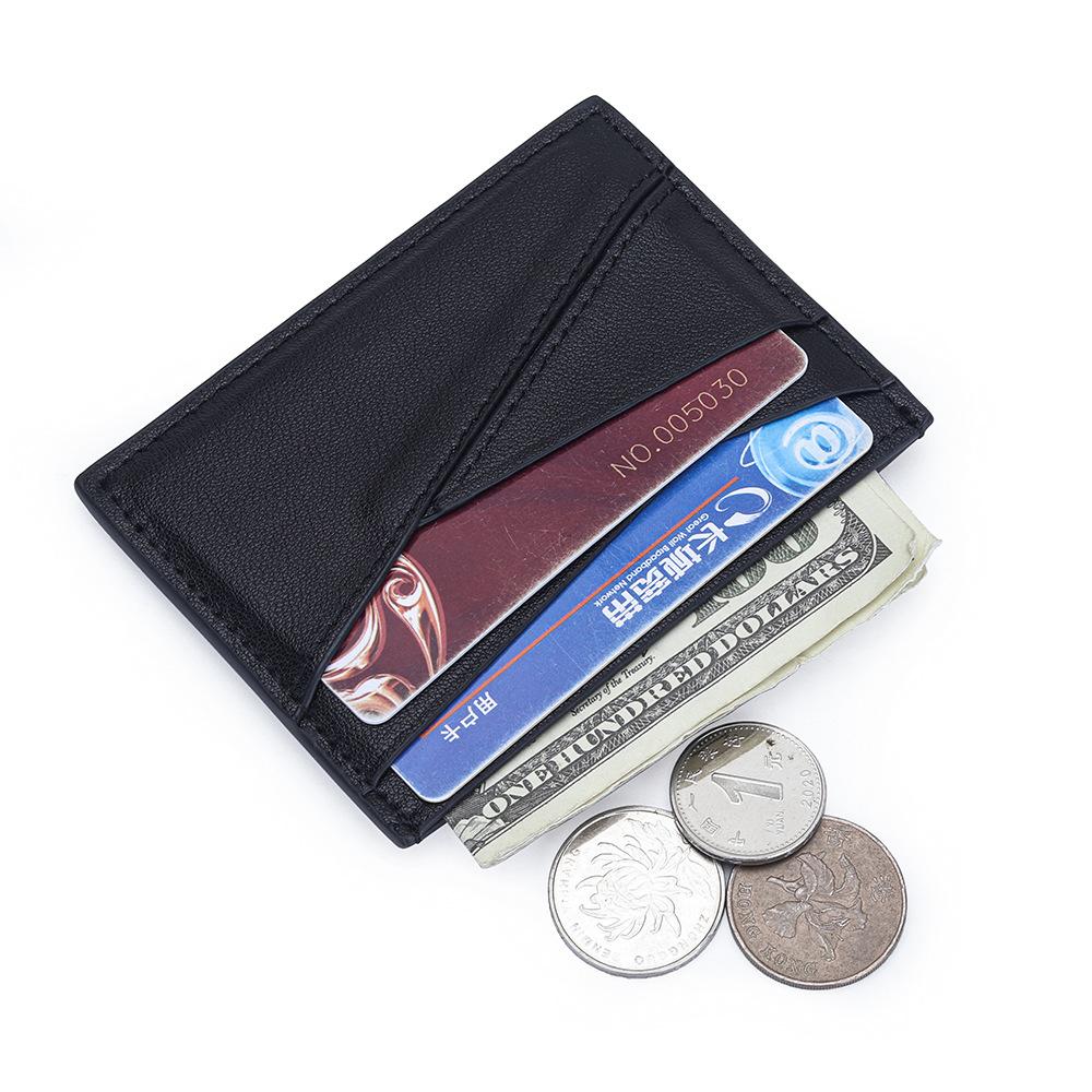 Credit Card Wallet Super Slim Card Holder Genuine Leather Wallet for Man and Women with 4 Card Slots and 1 Coin Pocket