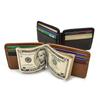 Pince à billets pour homme, Porte-cartes rétro en cuir véritable, Portefeuille pour homme en cuir de vachette première couche, Porte-cartes multi-cartes.