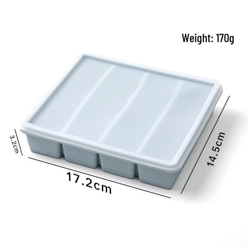 Thickened Silicone Ice Cube Tray with Lid - Easy Demold, Food Grade, Ideal for Baby Food & Large Ice Cubes