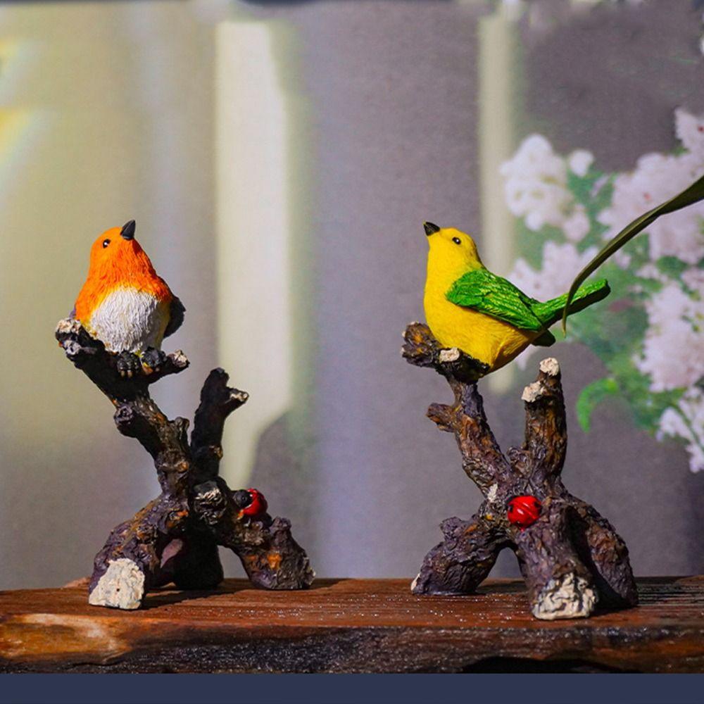 Resin Magpie Bonsai Statue Cute Miniatures Figurine Animal Sculpture  Lawn