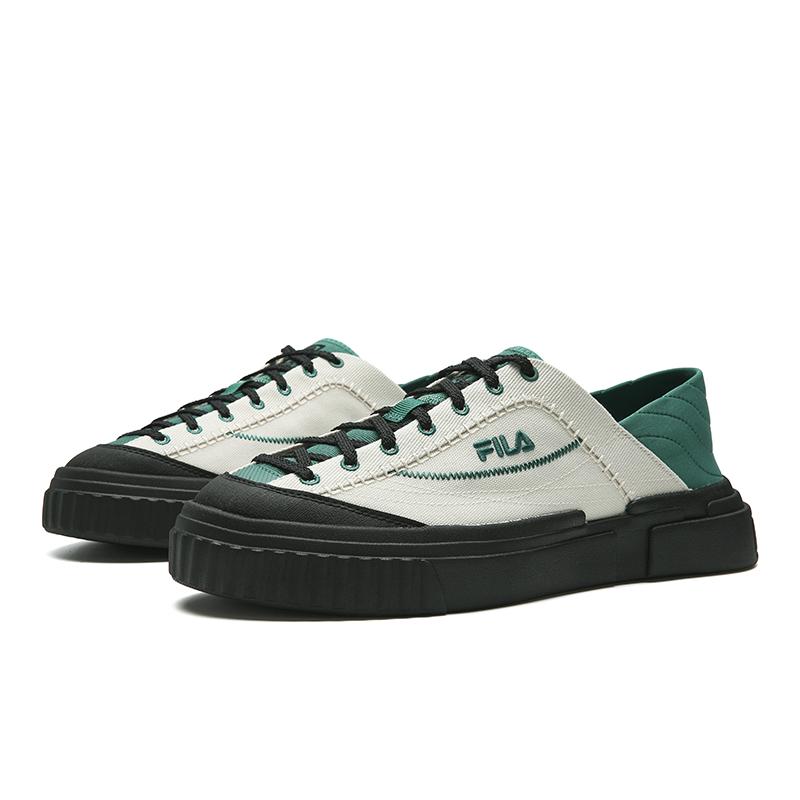FILA MILANO Breathable Lightweight Low top Canvas Shoes Men's Light Gray Yellow/Persian Green F12M622309FBG