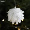White Petal Foam Christmas Ball Ornament with Flocking Powder - Tree Pendant for Festive Decorations