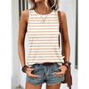 Summer Simple Striped 3D Print Tank Tops Women Fashion Streetwear Oversized O-Neck Vest Off Shoulder Sleeveless Woman Camisole