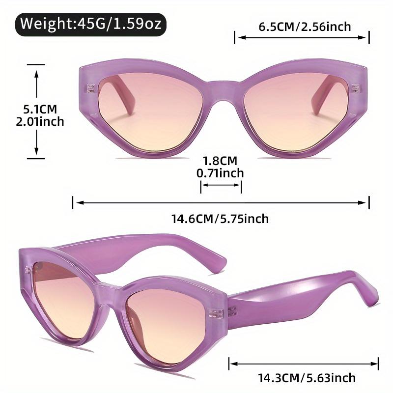 Cat Eye Style Fashion Sunglasses in Jelly Color Frame, Composite Material with Metal Hinges, PC Lenses, Decorative Eyewear