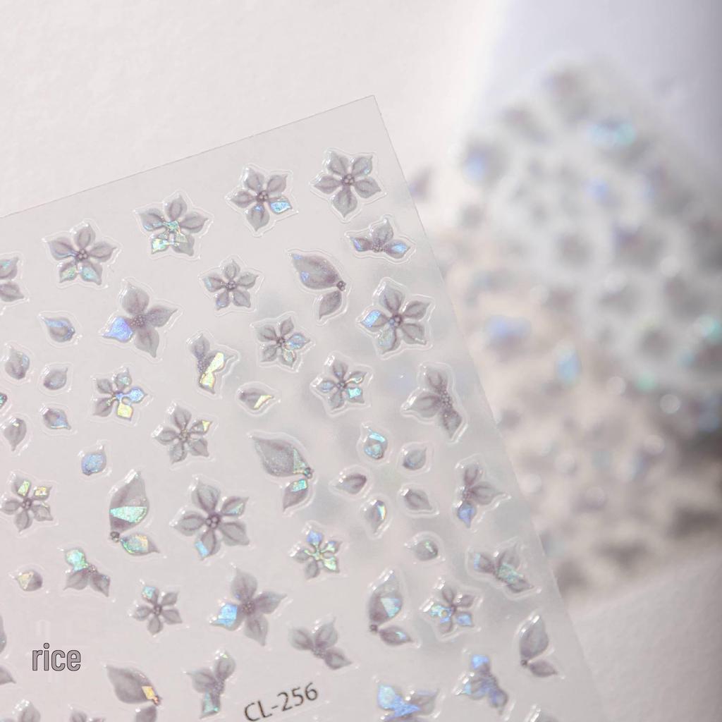 Cyansea Cute Seashell Ice Flower Nail Art Stickers - New Self-Adhesive Embossed Design