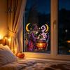 Seasonal Party Theme Decors Halloween Witch And Medicine Cauldron Window Sticker, Stained Glass Effect PVC Decal Durable Vinyl Clings for Doors