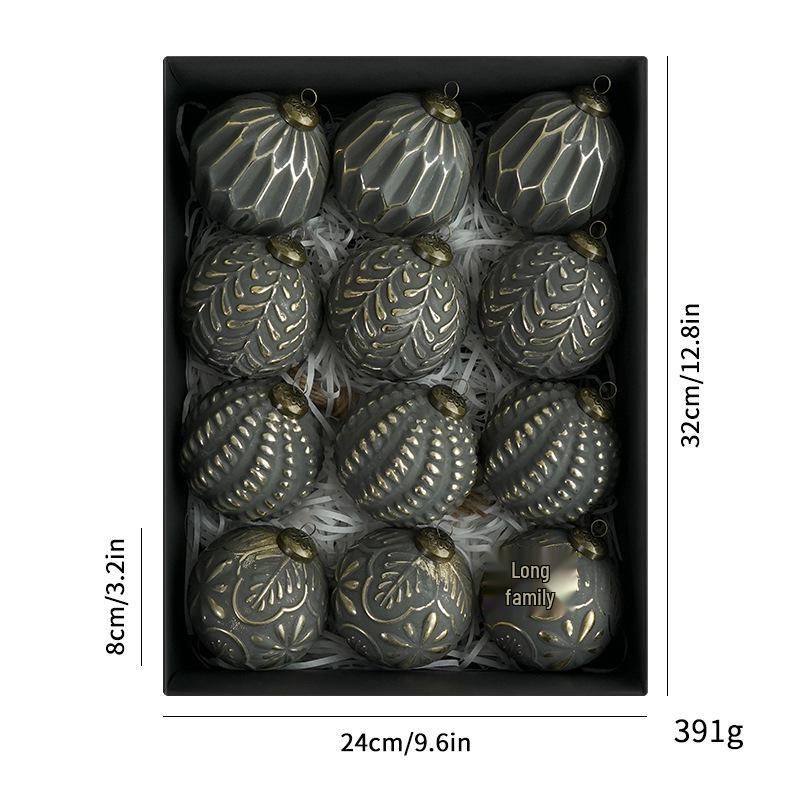 Boules Ornementales pour Sapin de Noël Style Ancien 8cm