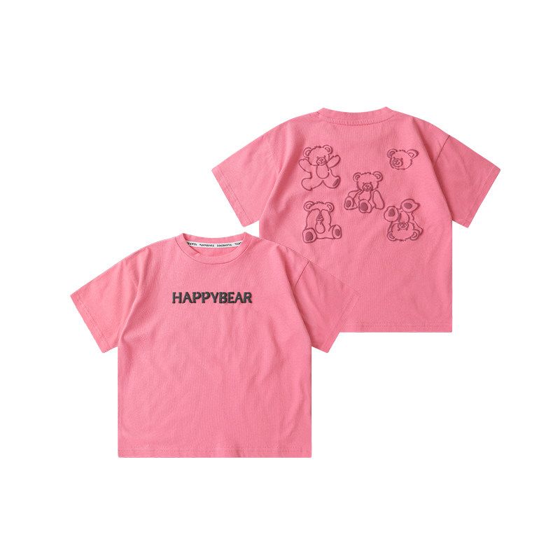Boys' Printed Short-Sleeve Foam Print T-Shirt, Summer Style, Children's Clothing, Toddler Half-Sleeve Top, Trendy and Thin for Summer