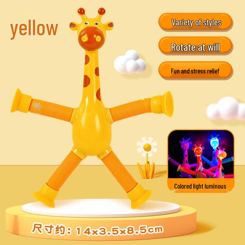 Luminous Telescopic Giraffe Robot Toy with Suction Cup - Creative and Educational Kids' Cartoon Toy
