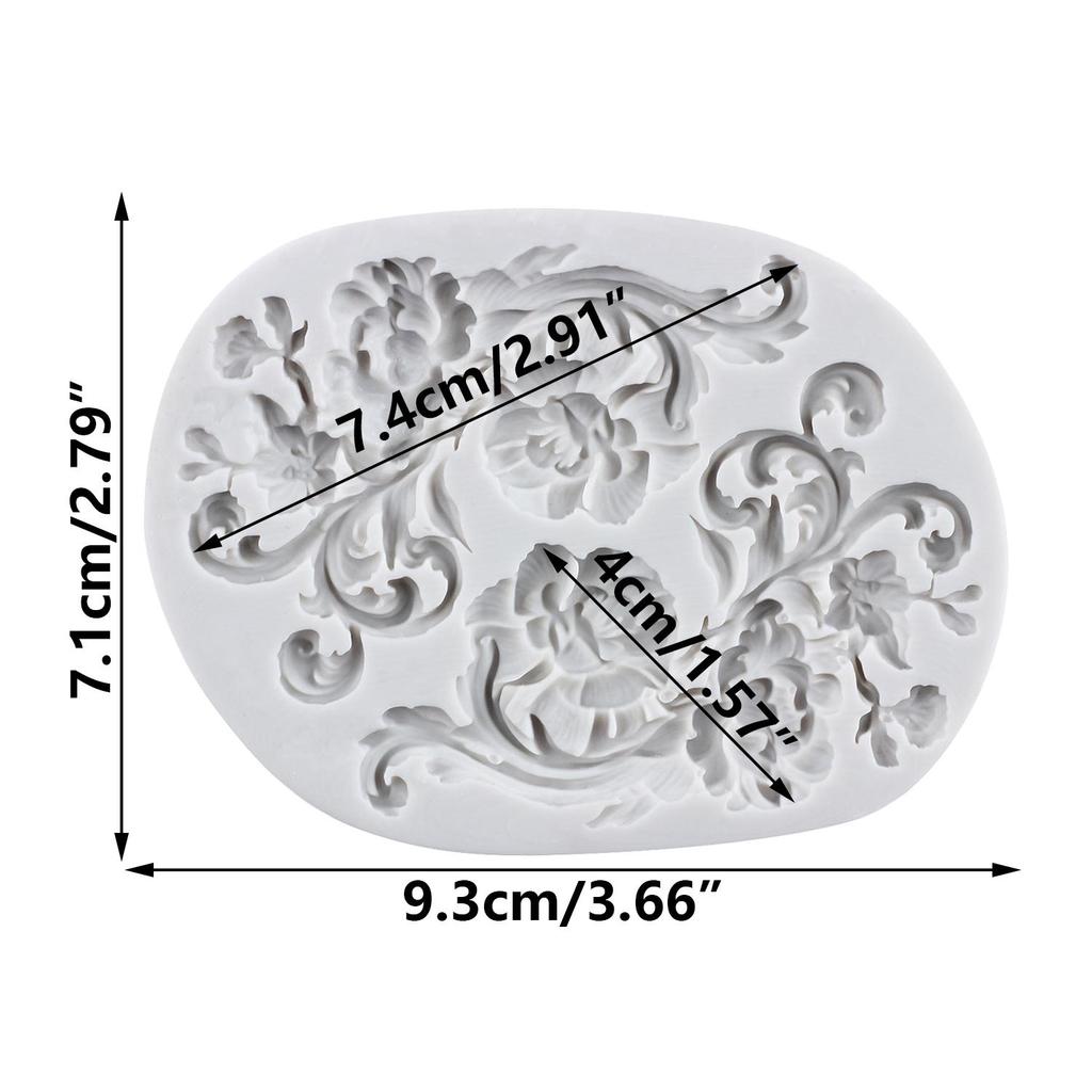 Baroque Silicone Mold Scroll Border Lace Fondant Molds Cake Decorating Tools Theme Cake Dessert Decorated Chocolate Candy Mold