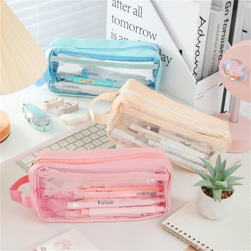 Transparent Large-capacity Pencil Case About Ins Junior High and High School Students Stationery Box Pencil Case for Men and Women
