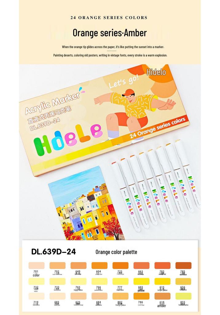 Huideler 639 Soft Tip Acrylic Marker Pen - 240 Colors for Student Art & Graffiti