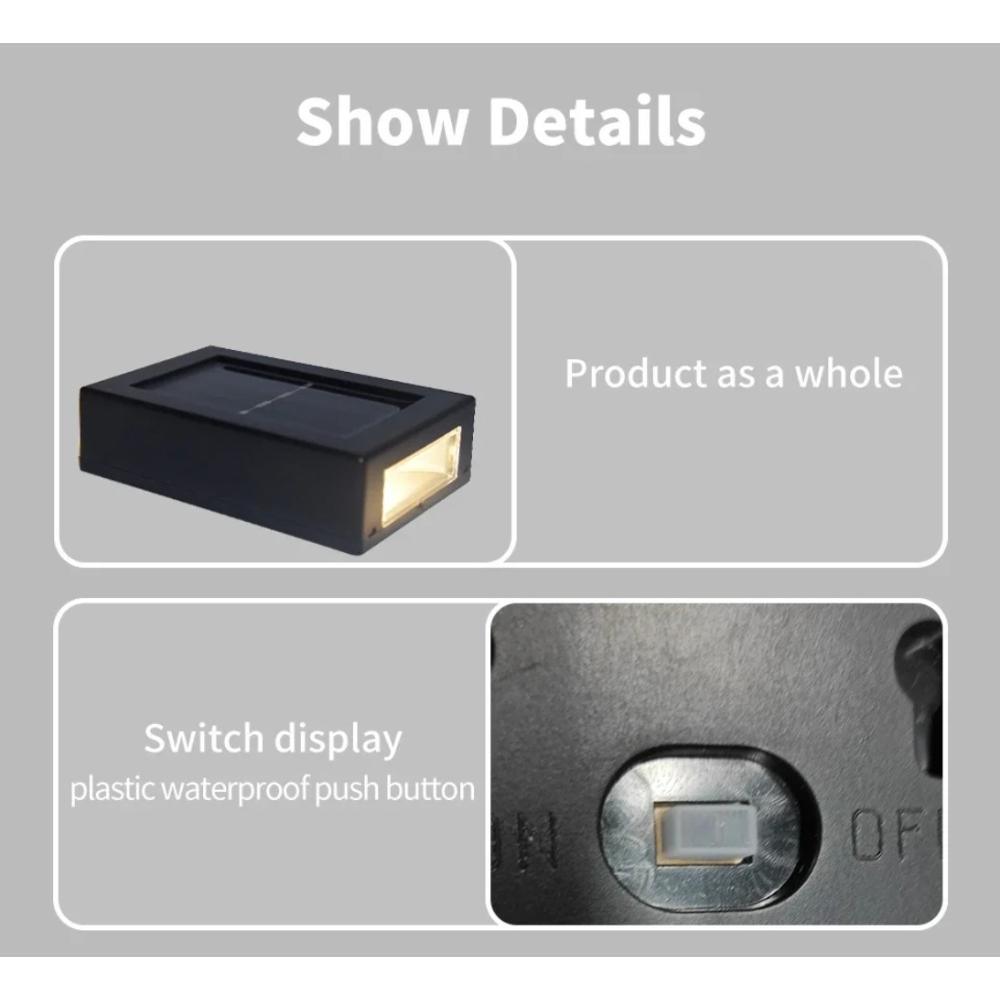 Outdoor Solar Wall Lamp Up and Down Wall Washer Light Waterproof Solar Lights For Garden Street Landscape Balcony Yard Decor