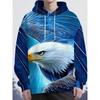 2025 Mode Cooler Adler Herren Hoodie 3D Gedruckte Hoodies Edition Trend Amerikanischer Adler Herren Sportbekleidung Kinder Freizeit Unisex Pullover