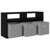 Lowboard with Drawers Black Oak Effect 72 x 22.5 x 38 cm