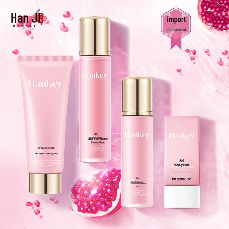 Han Ji Hong Pomegranate Rejuvenating Skincare Set: Hydrating & Moisturizing 4-Piece Kit for Fresh, Tender Skin