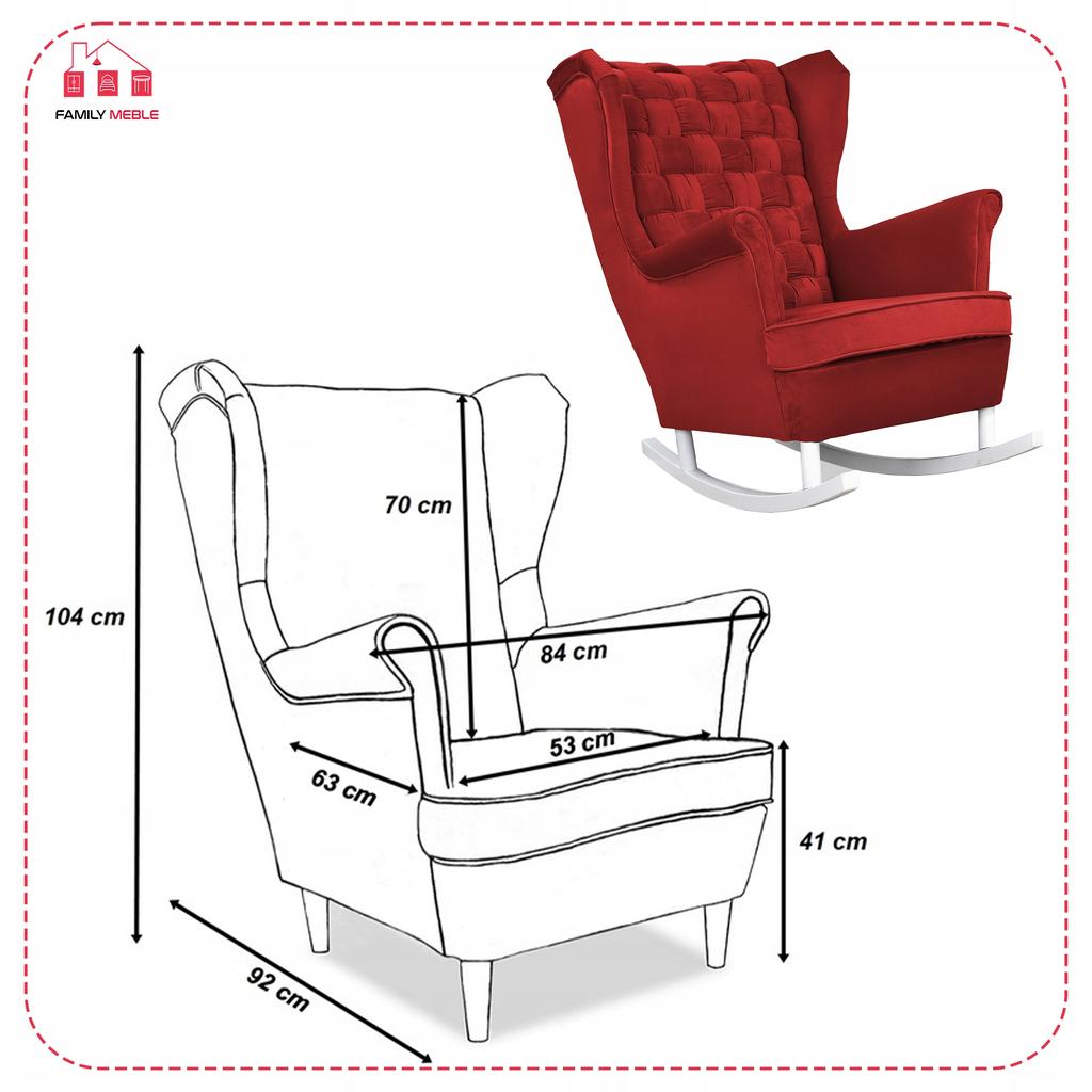 Carol Rocking Chair, Scandinavian, Family Meble, Red, Red