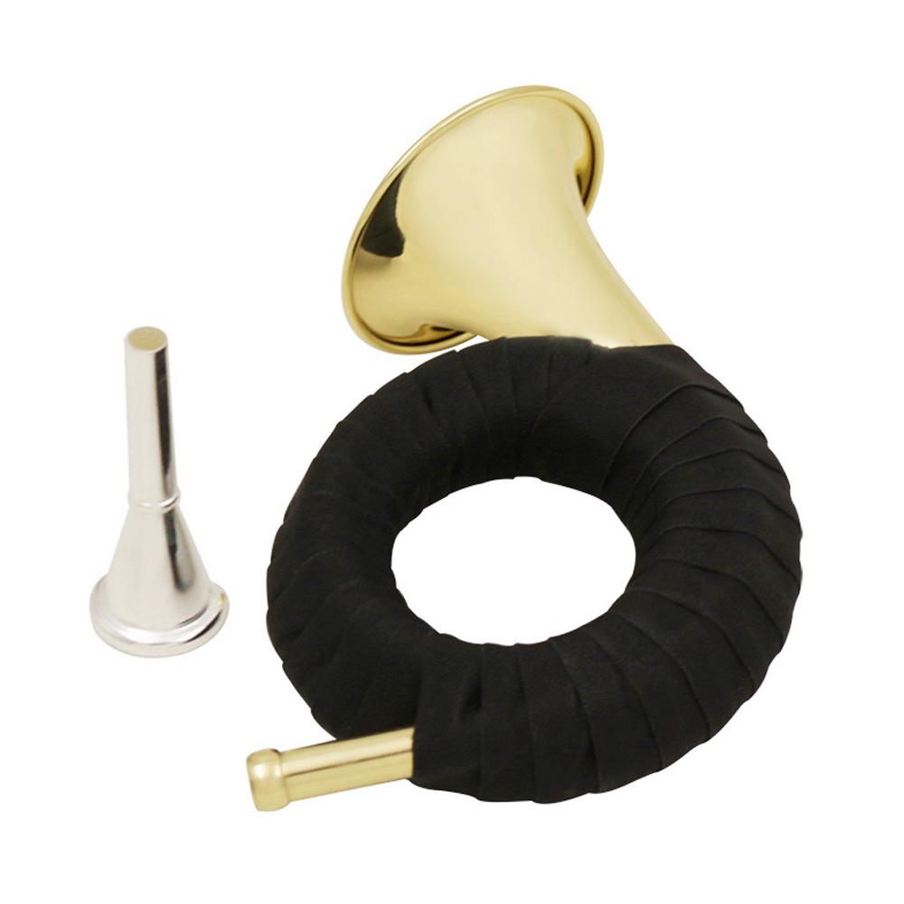 LADE Bb Brass Hunting Horn with Carry Bag Stand Cleaning Cloth