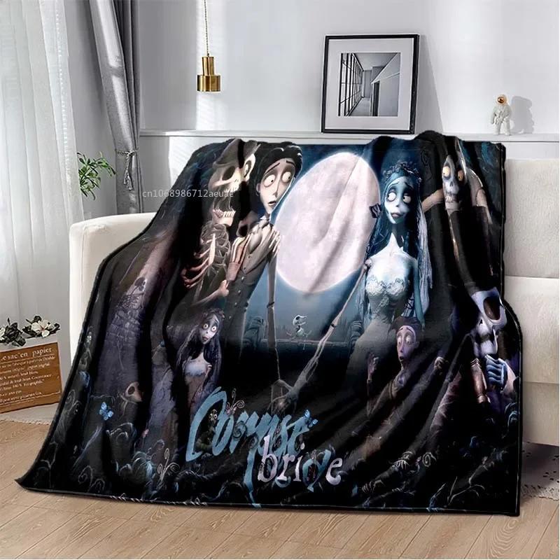 Sorrow Love Story Die Braut des Geistes Decke Hochzeit in der Nacht Decken für Bett Sofa Goth Braut Halloween Decke