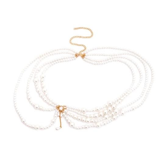 

Цепочка на талию, многослойная, искусственный жемчуг, регулируемая, с бусинами и кисточками, ажурное, для ночного клуба, вечеринки, выступления, украшения для тела